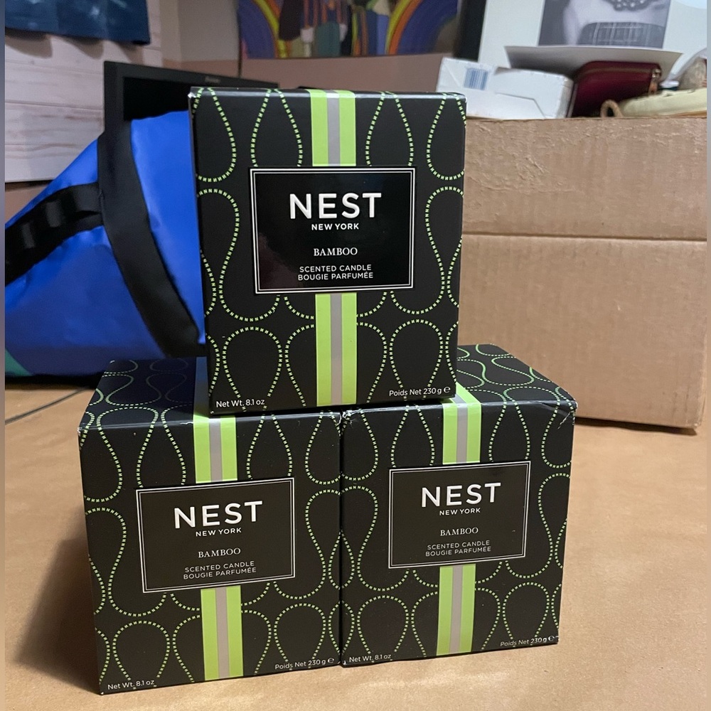 LOT OF 3 Nest New York Bamboo Scented Candles 8.1 oz NEW
